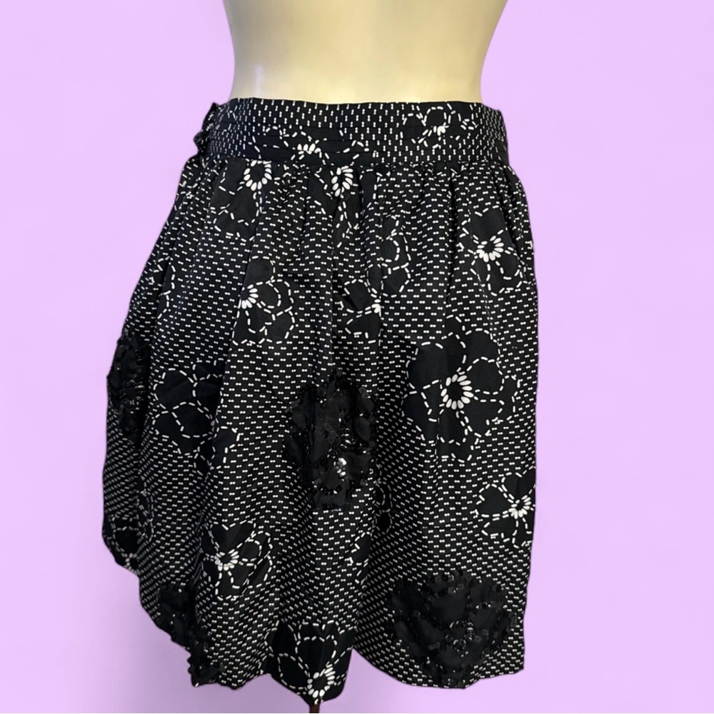 Black and White Floral Women's Skirt